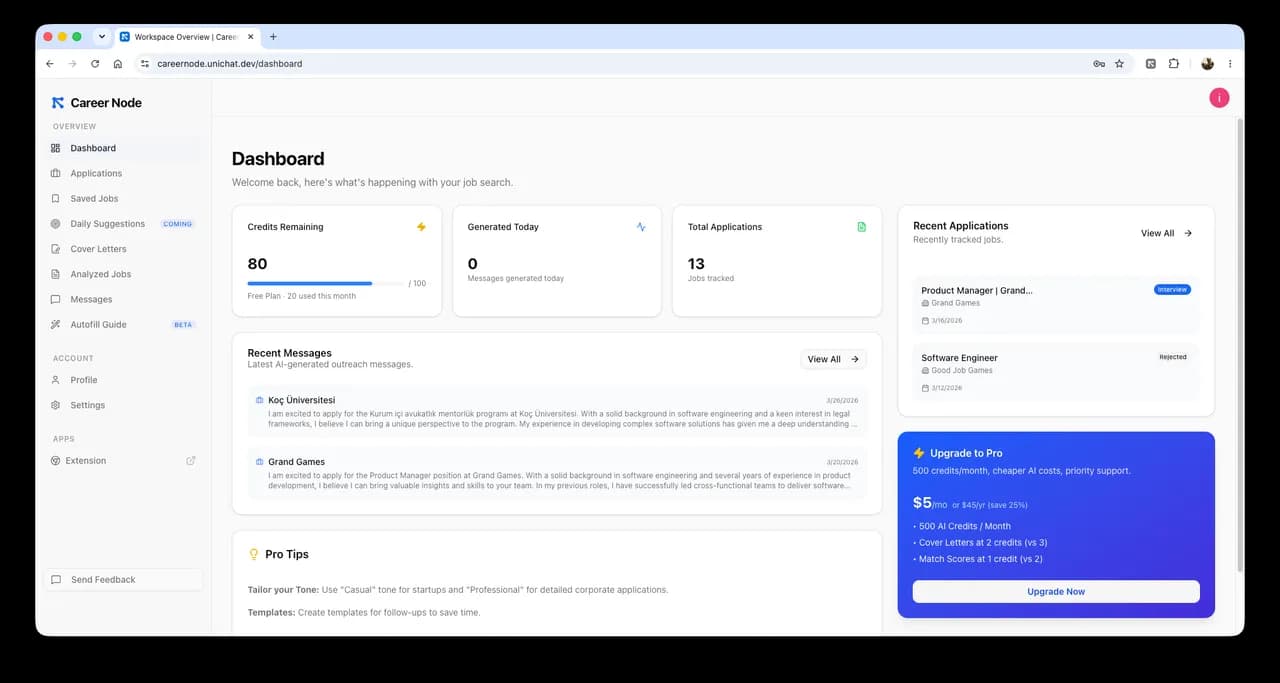 Career Node — Master your job search.