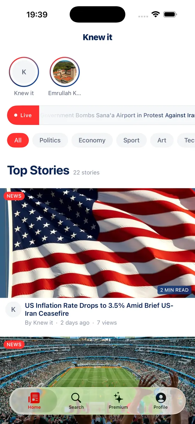 Knew it — News you trust, stories you finish.